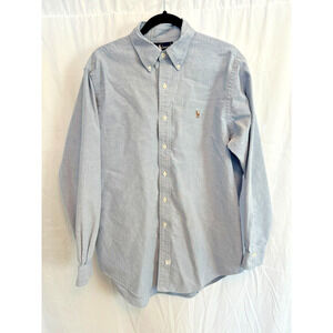 Ralph Lauren Vintage Shirt 16 1/2 34 Light Blue Yarmouth Cotton L/S Button Down